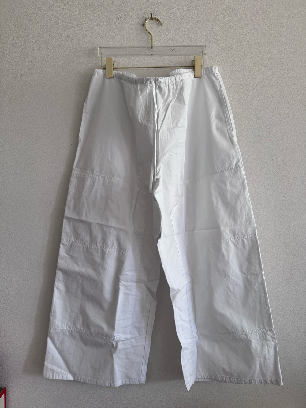 NWT J Crew Luna Pants In Cotton Poplin In White Size L